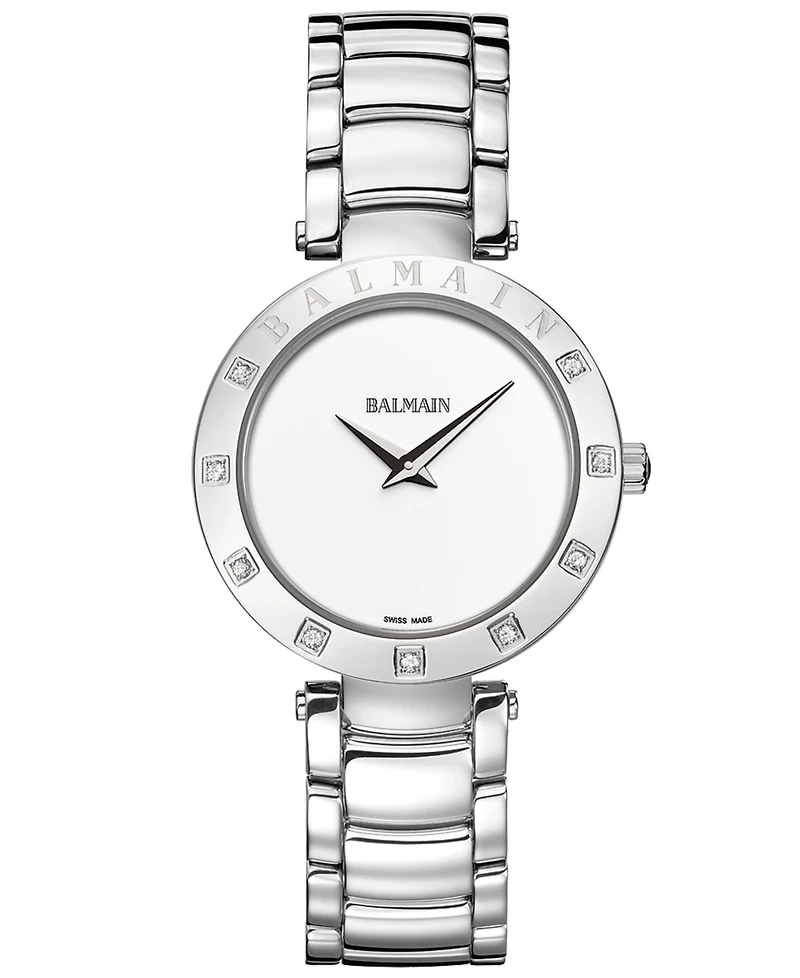 Balmain Women's Swiss Balmainia Bijou Diamond (1/10 ct. t.w.) Stainless Steel Bracelet Watch 33mm