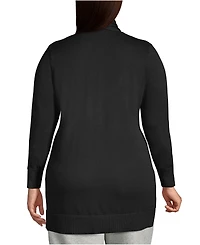 Lands' End Plus Long Sleeve Open Cardigan Sweater