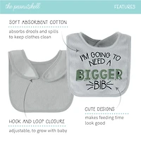 The Peanutshell Baby Boys Terry Bibs Boys, 20 Pack for Feeding, Teething, or Drooling, Hello Sunshine/Dino