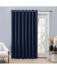 Ricardo Grasscloth Lined Grommet Curtain Patio Panel w/Wand 110"W x 84"L