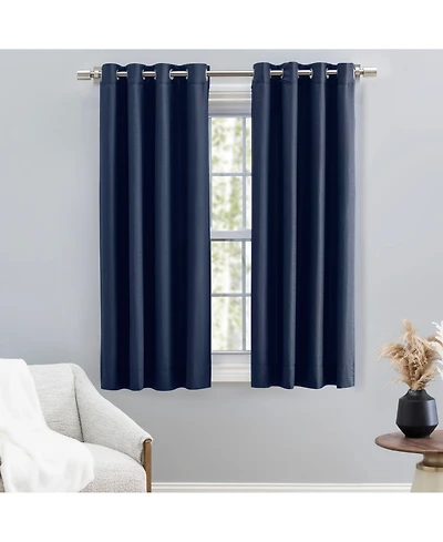 Ricardo Grasscloth Lined Grommet Curtain Panel w/Wand 54"W x 54"L