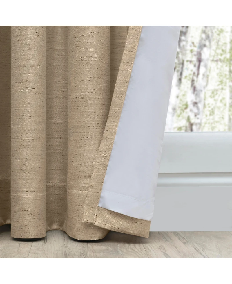 Ricardo Grasscloth 2/Way Pinch Pleated w/Back Tabs Pair Curtain 100"W x 96"L