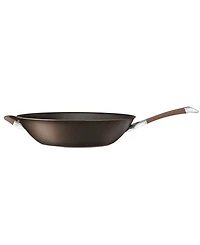 Circulon Symmetry Hard-Anodized Nonstick Induction Stir Fry Pan with Helper Handle, 14-Inch, Chocolate
