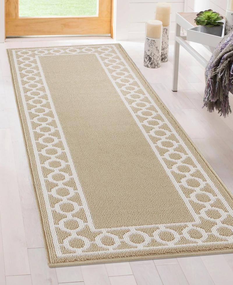 Jean Pierre Christine Trellis Border Tufted Runner Rug
