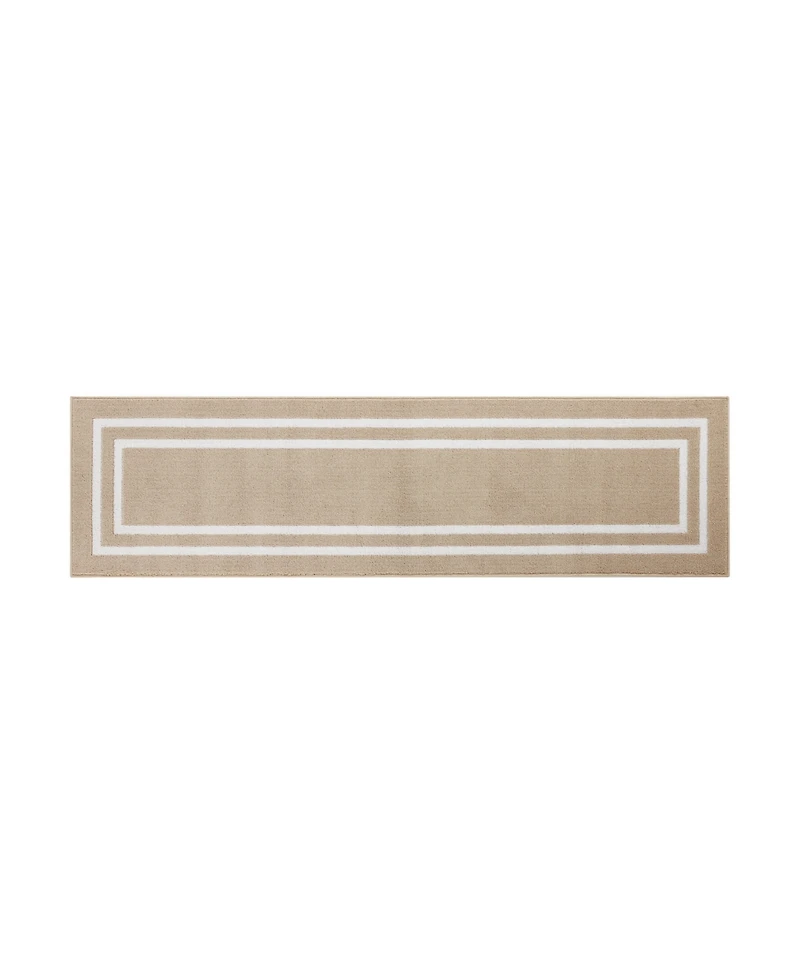 Jean Pierre Double Line Border Tufted - Machine Washable Runner Rug