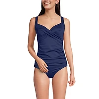 Lands' End Women's Ddd-Cup V-Neck Wrap Underwire Tankini Swimsuit Top Adjustable Straps