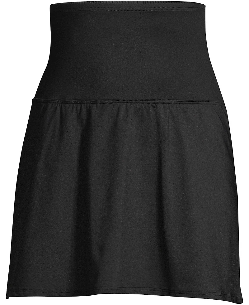 Lands' End Women's Plus Tummy Control Ultra High Waisted Modest Swim Skirt Bottoms