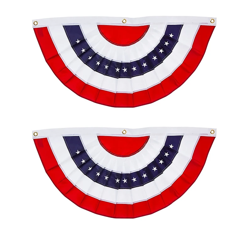 Evergreen Patriotic Bunting, Medium- 58 x 27 Inches Outdoor Decor