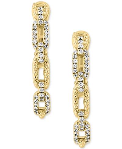Effy Diamond Rope Chain Link Hoop Earrings (3/8 ct. t.w.) in 14k Gold