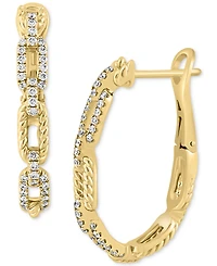 Effy Diamond Rope Chain Link Hoop Earrings (3/8 ct. t.w.) in 14k Gold