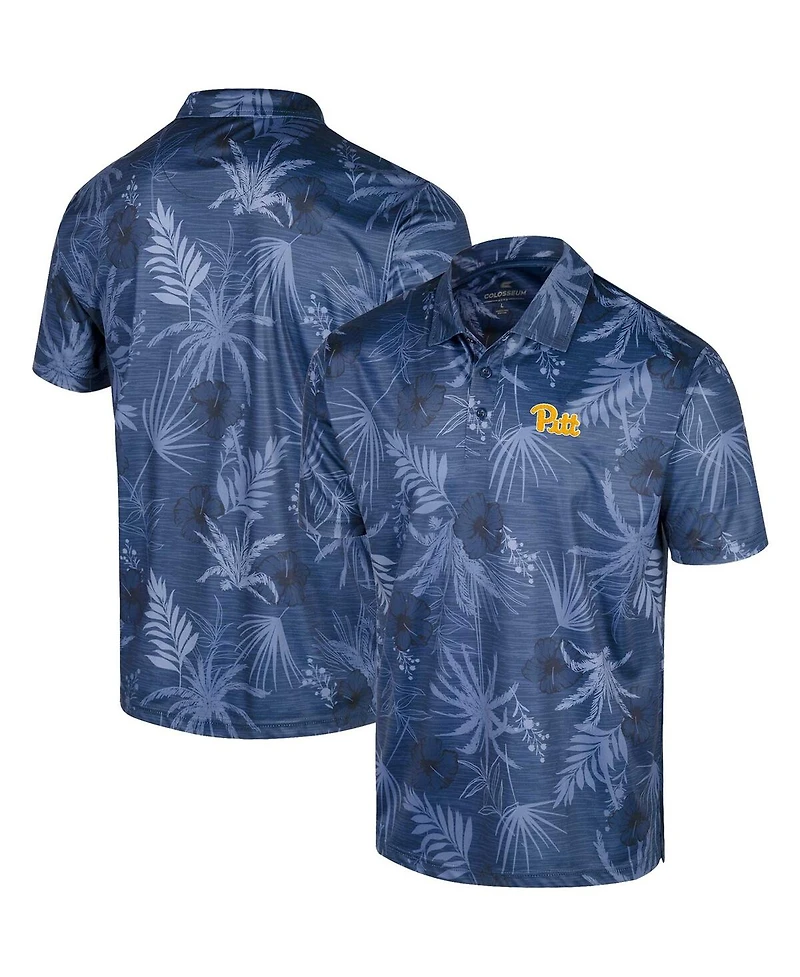 Men's Colosseum Royal Pitt Panthers Palms Team Polo Shirt