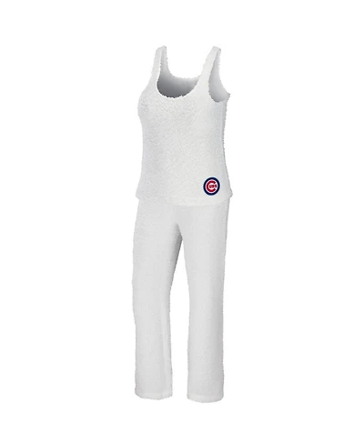 Women's Wear by Erin Andrews Cream Chicago Cubs Plus Cozy Scoop Neck Tank Top and Pants Set