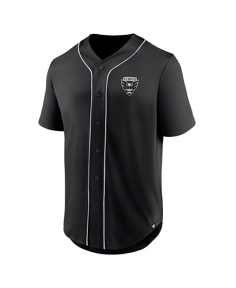 Men's Fanatics Black D.c. United Third Period Fashion Baseball Button-Up Jersey