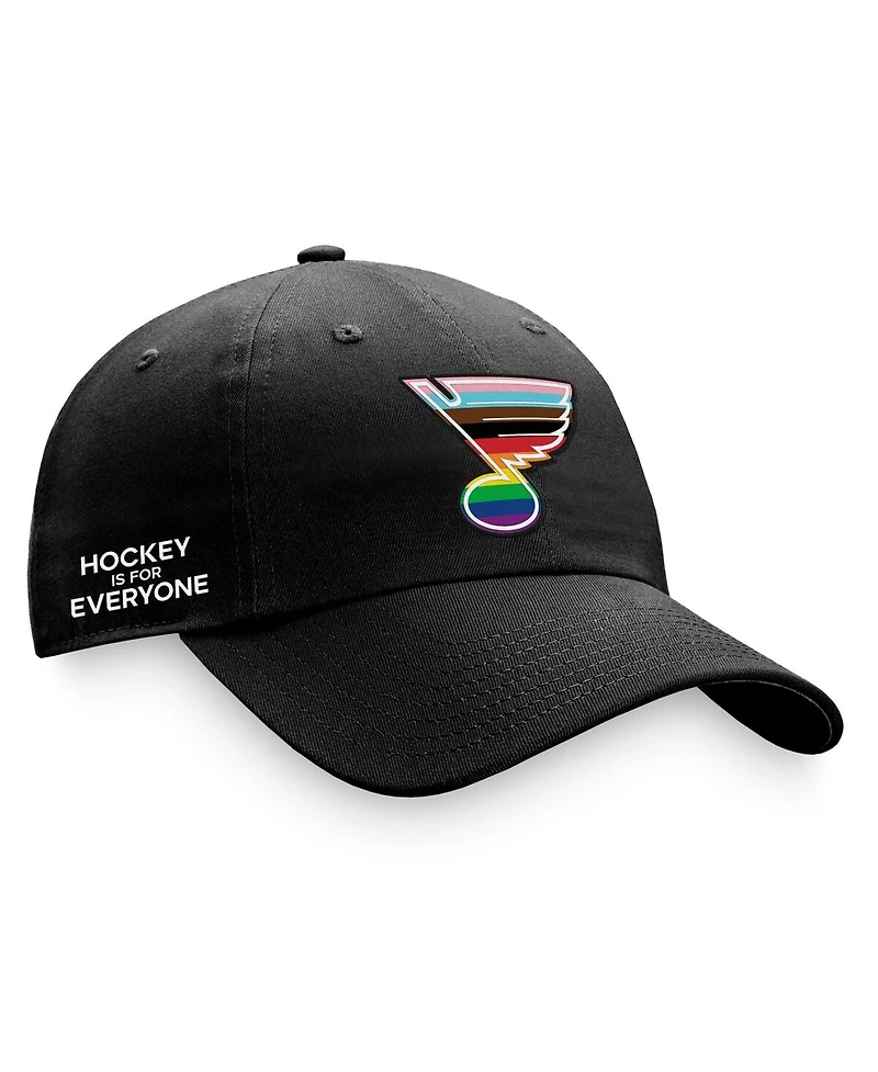 Men's Fanatics Black St. Louis Blues Team Logo Pride Adjustable Hat
