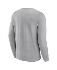Men's Fanatics Heathered Gray Philadelphia 76ers True Classics Vint Pullover Sweatshirt