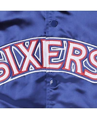 Big Boys and Girls Mitchell & Ness Royal Philadelphia 76ers Hardwood Classics Satin Raglan Full-Snap Jacket