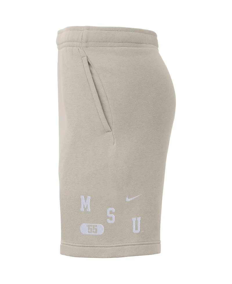 Men's Nike Cream Michigan State Spartans Fleece Shorts