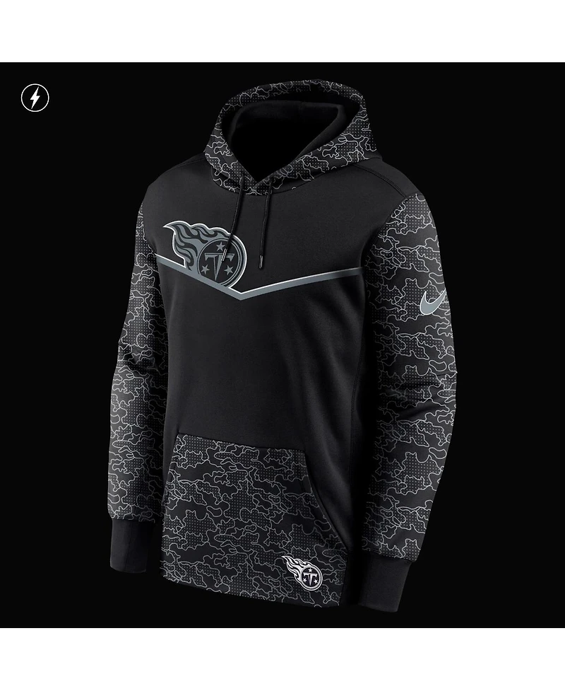 Men's Nike Black Tennessee Titans Rflctv Chevron Pullover Hoodie