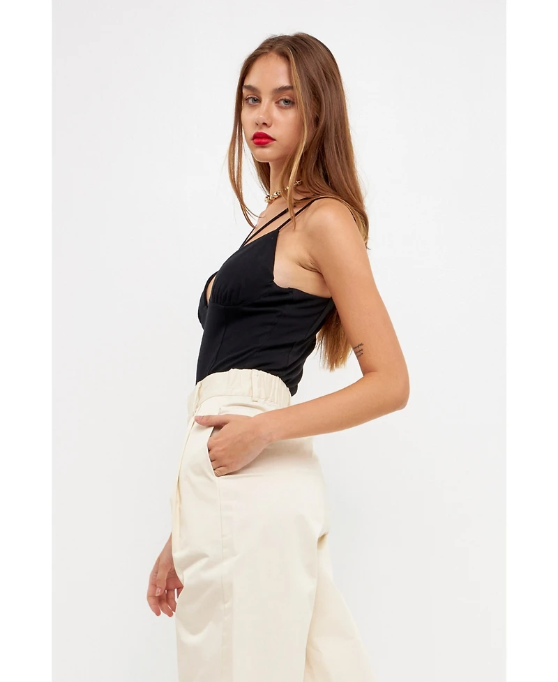 Grey Lab Women's Strappy Bodysuit