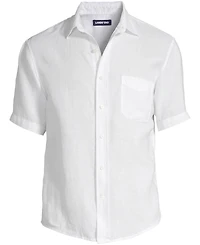 Lands' End Men's Traditional Fit Short Sleeve Linen Shirt