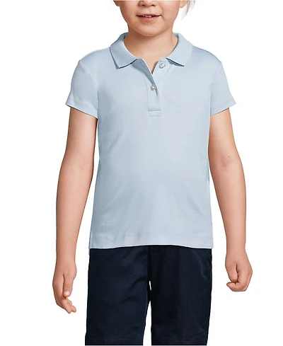 Lands' End Girls Short Sleeve Feminine Fit Interlock Polo Shirt