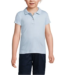 Lands' End Girls Short Sleeve Feminine Fit Interlock Polo Shirt