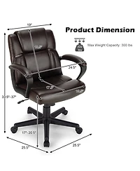 Executive Leather Office Chair Adjustable Computer Desk Chair