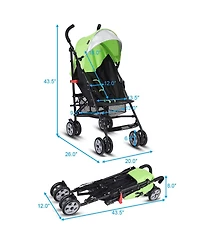 Costway Toddler Folding Lightweight Umbrella Travel Stroller w/ Storage Basket