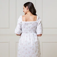 Hope & Henry Women's Smocked Bubble Sleeve Dress