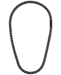 Bulova Men's Link Chain 24" Necklace in Black-Plated Stainless Steel
