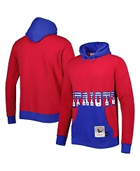 Men's Mitchell & Ness Red, Navy New England Patriots Big and Tall Face Pullover Hoodie