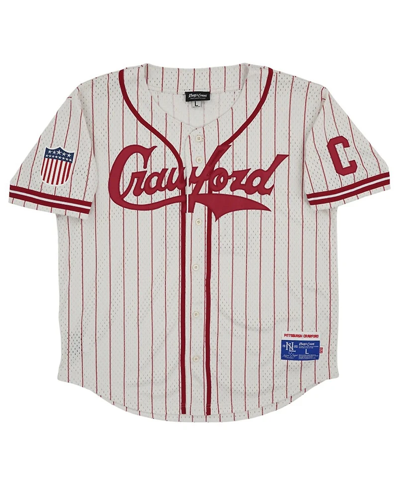 Men's Rings & Crwns #17 Cream Pittsburgh Crawfords Mesh Button-Down Replica Jersey