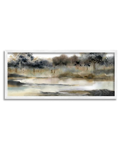 Stupell Industries Trees By Lakeside Landscape Framed Giclee Art, 10" x 1.5" x 24"