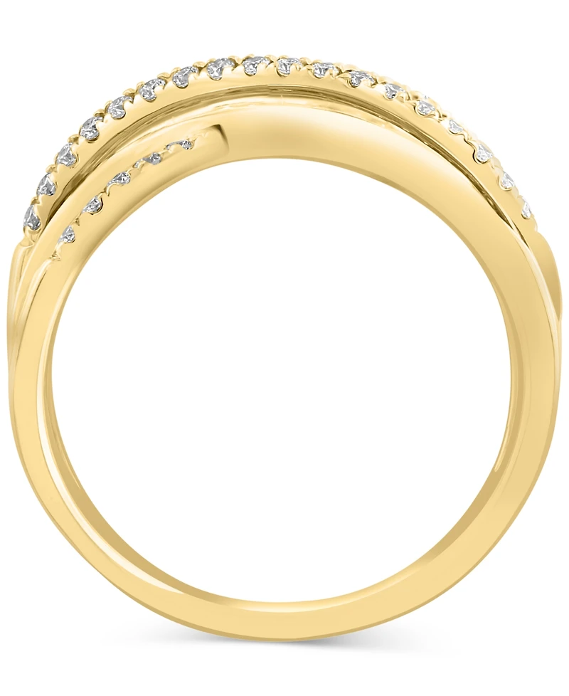 Effy Diamond Baguette & Round Multirow Crossover Ring (5/8 ct. t.w.) in 14k Gold