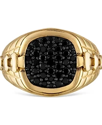 Bulova Men's Classic Black Diamond (1/2 ct. t.w.) Ring 14k Gold-Plated Sterling Silver