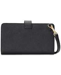 Lauren Ralph Crosshatch Leather Tech Wristlet