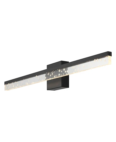 Ingres 30" 1-Light Modern Contemporary 360-Degree Rotatable Iron, Seeded Acrylic Integrated Led Vanity Light