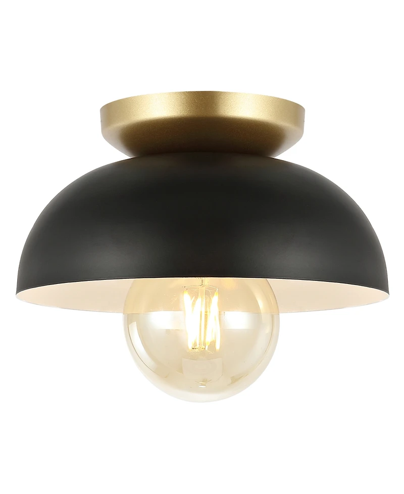 Paulina 8.5" 1-Light Classic Industrial Iron Led Flush Mount
