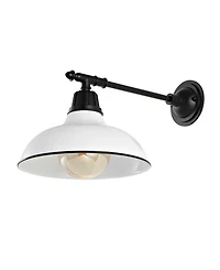 Wallace 12.25" 1-Light Farmhouse Industrial Indoor, Outdoor Iron Led Victorian Arm Sconce