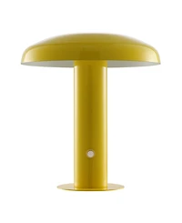 Suillius 11" Contemporary Bohemian Rechargeable, Cordless Iron Integrated Led Mushroom Table Lamp