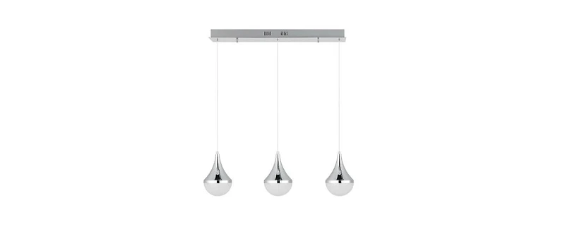 Elyse Teardrop 33" 3-Light Modern Mid-Century Iron, Acrylic Integrated Linear Led Pendant