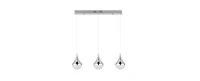 Elyse Teardrop 33" 3-Light Modern Mid-Century Iron, Acrylic Integrated Linear Led Pendant