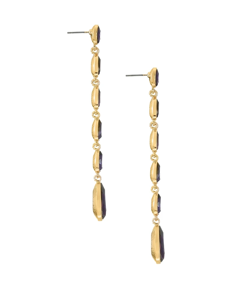 Ettika 18K Gold Plated Zinc Teardrop Linear Earrings