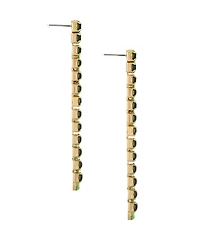 Ettika 18K Gold Plated Baquette Linear Earrings