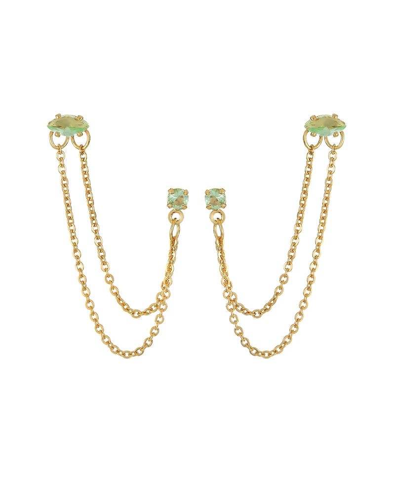 Ettika 18K Gold Plated Brass Double Pierced Earrings