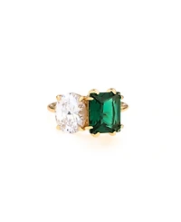 Ettika 18K Gold Plated Brass Multi Stone Cubic Zirconia Ring