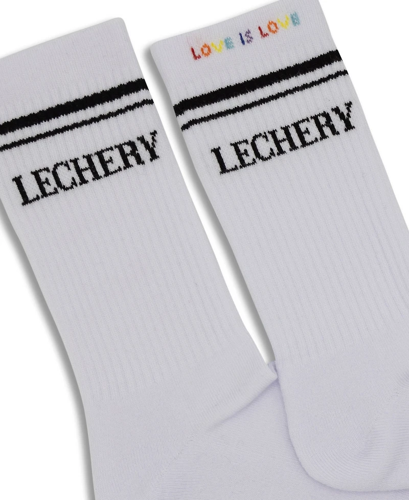 Lechery Women's Love Is Love Varsity Striped Crew Socks