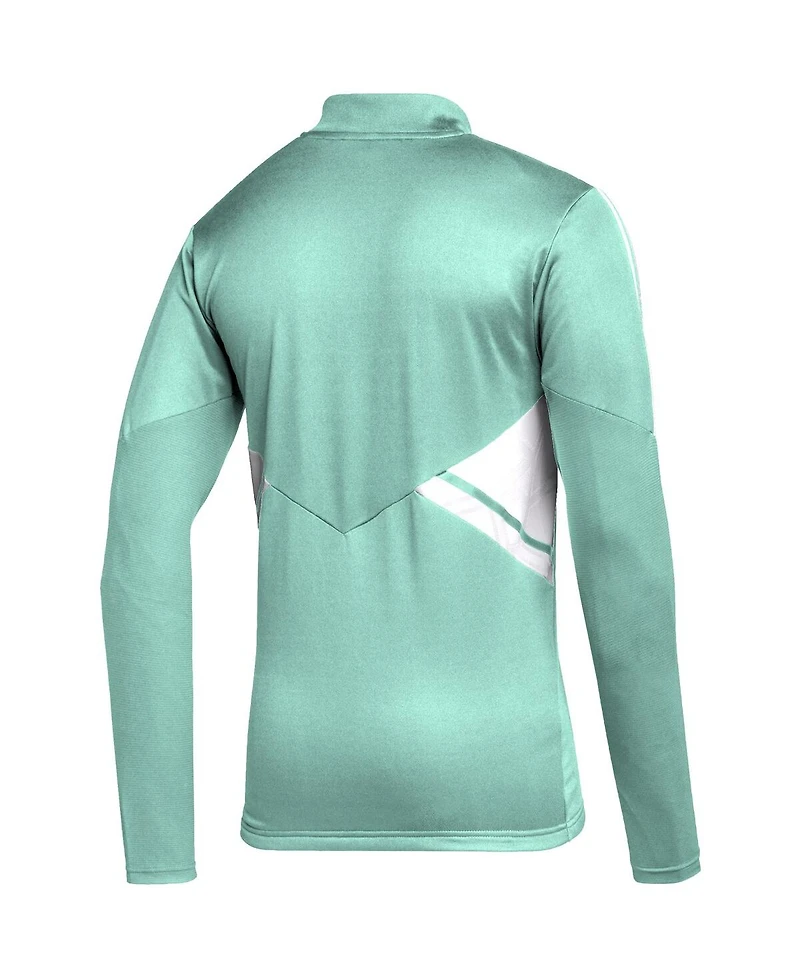 Men's adidas Mint La Galaxy Quarter-Zip Aeroready Training Top