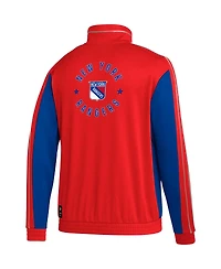 Men's adidas Red New York Rangers Team Classics Half-Zip Jacket