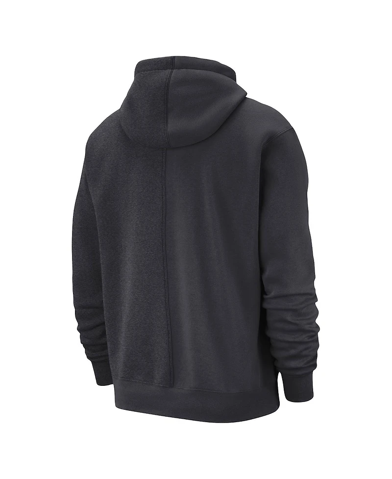 Men's Nike Anthracite Brooklyn Nets Courtside Versus Stitch Split Pullover Hoodie